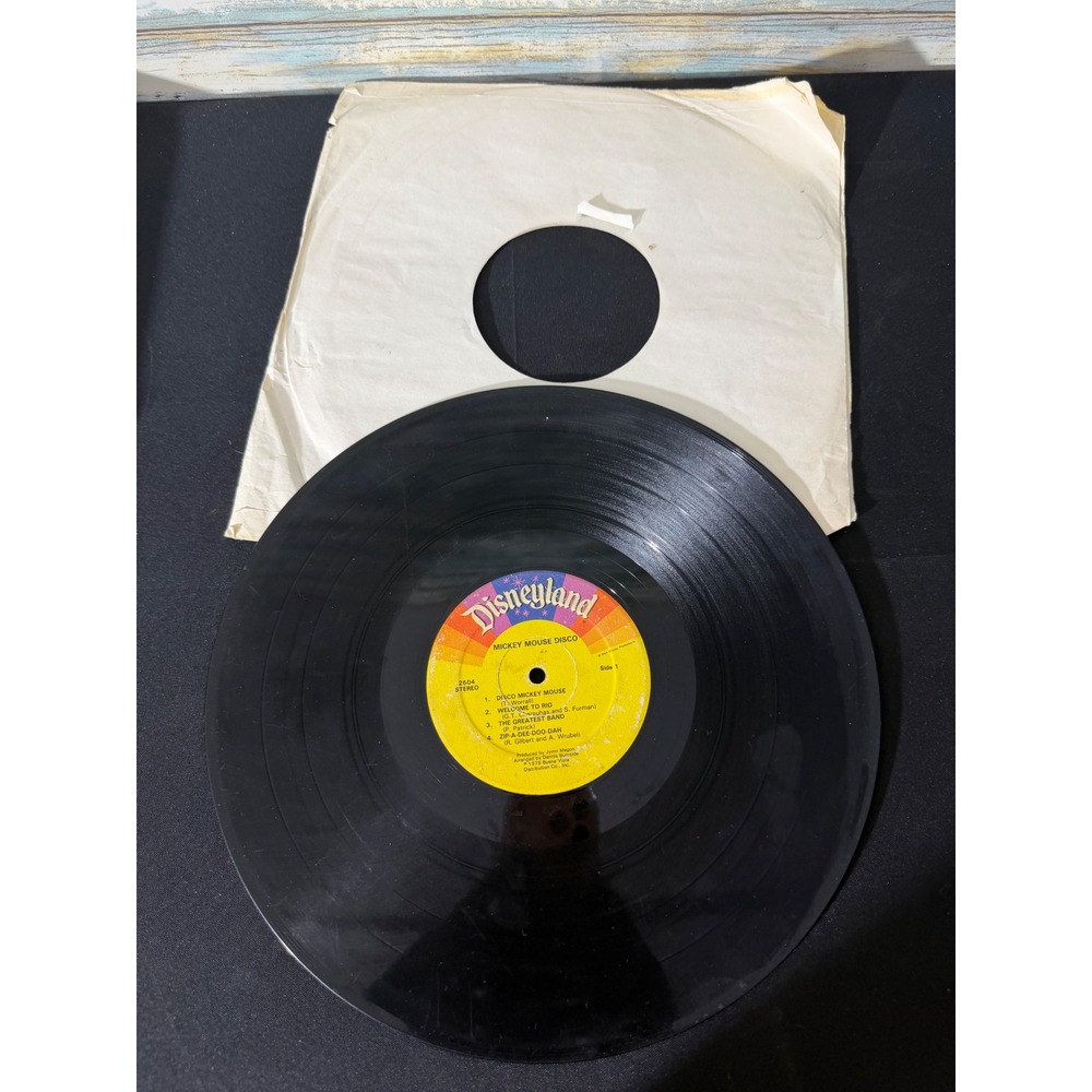 Disneyland Mickey Mouse Disco Vinyl LP‎ 12" Black Good 1979 2504 Retro 33 RPM